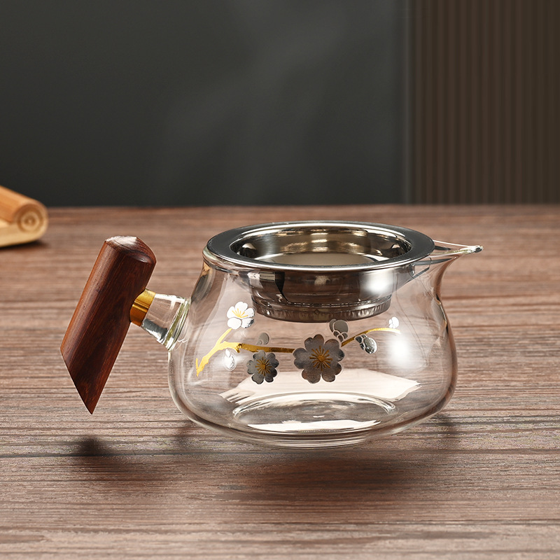 Mayorista de madera japonesa taza de vidrio justicia gruesa resistente al calor divisor de té kung fu accesorios de té té té té loto