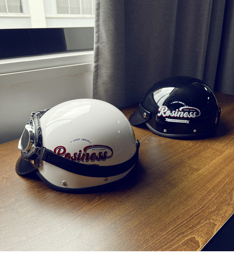 Suitable for 3C Certified Retro English Trendy Electric Vehicle Helmets for Men and Women, New Simple Half Helmets for Summer Protection