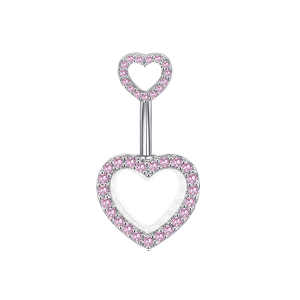 Модный пирсинг пупка из медного циркония цвета фуксии, европейский стиль, широкая цветовая палитра, оптовая продажа, Amazon