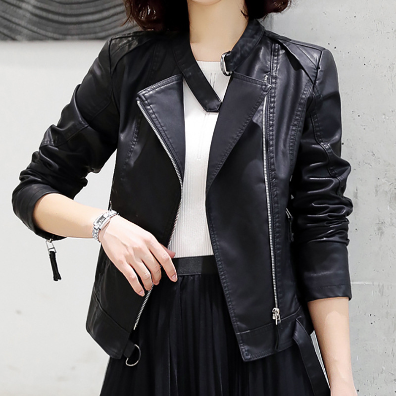 Short Leather Jacket Women's Autumn and Winter 2023 New Korean Loose Motorcycle All-match PU Leather Jacket Trendy Top