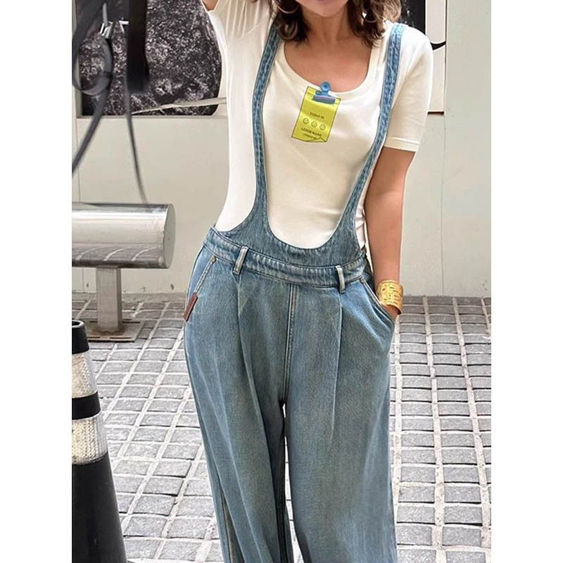 Women's Spring and Summer New Fashion Vintage 2026 Super Trendy Low-Waist Loose Strap Wide-Leg Jeans Women's Spring and Summer New Fashion Vintage 2026 Super Trendy Low-Waist Loose Strap Wide-Leg Jeans