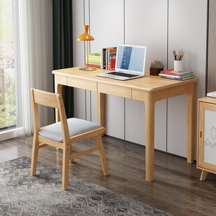 Solid Wood Computer Desk, Modern Minimalist Office Desk, Small Apartment Bedroom Desk, Mini Desktop Table, Simple All-Solid Wood