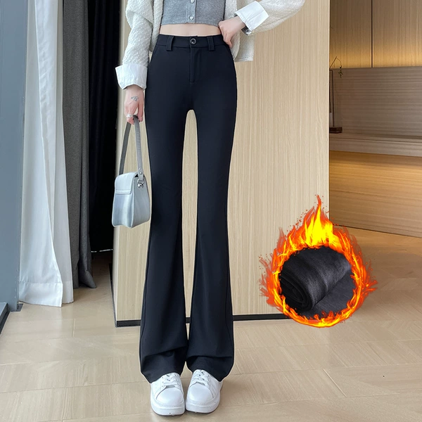 Black fleece trousers