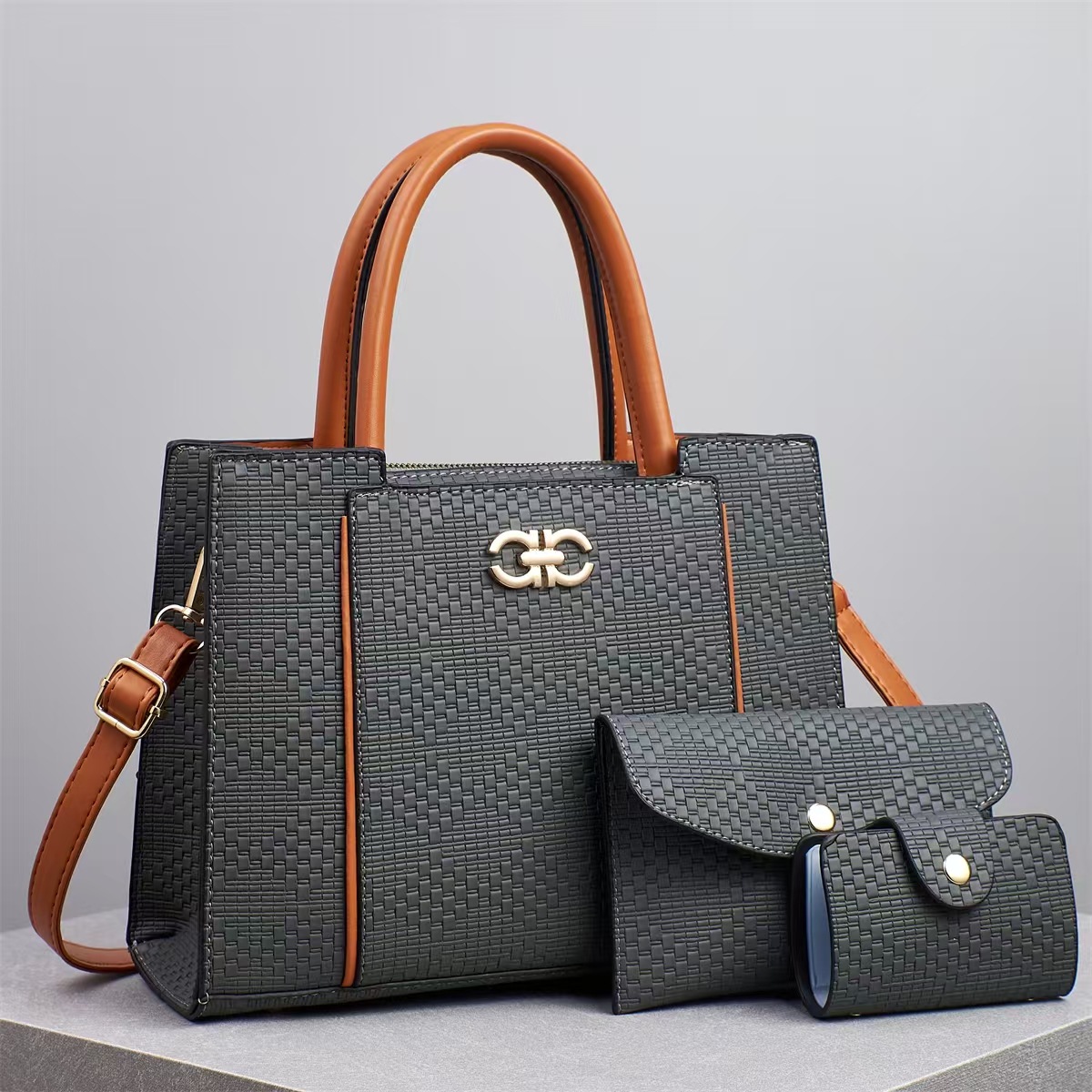 Bolso de mujer de moda de textura de cuero de alta gama bolso de hombro único bolso de comercio exterior bolsa de compras de gran capacidad bolso especial de flores antiguas