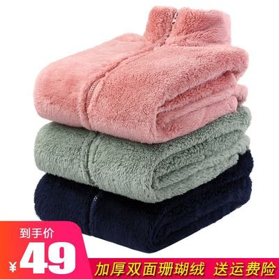 Coral coat Fleece Two-sided Fleece keep warm thickening outdoors Pizex Internal bile Autumn and winter