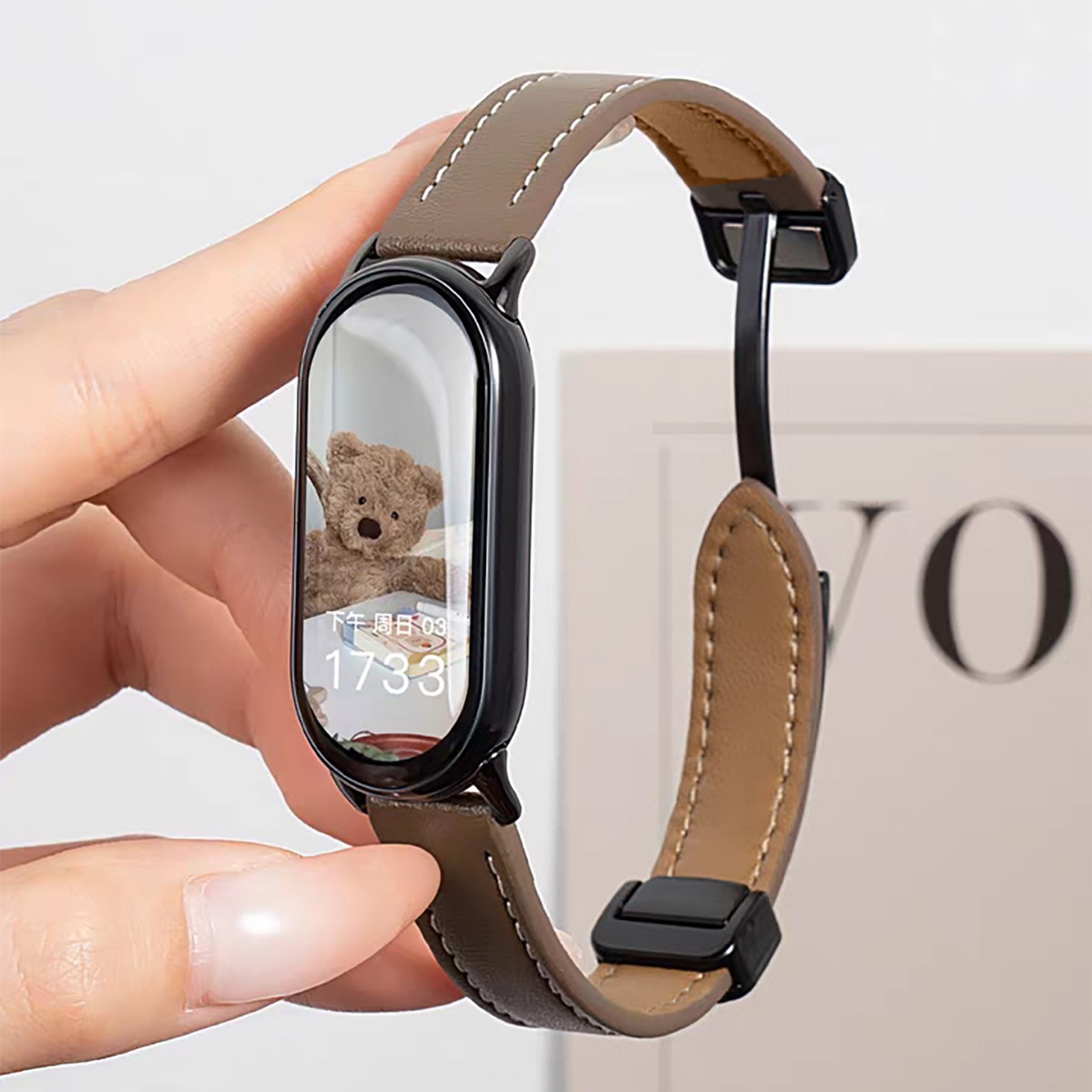 Suitable for Apple Iwatchs11 Magnetic Buckle Leather Xiaomi Mi Band 10 Women's Huawei Band 10 Watch Strap