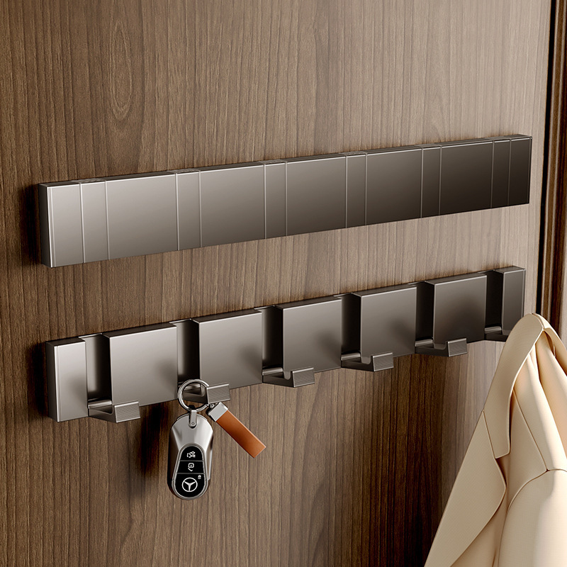 gancho invisible puerta de entrada del baño colgar colgador detrás de la puerta del armario colgar pared sin perforación gancho plegable de fila de baño