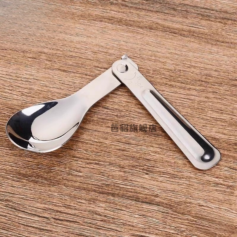 304 stainless steel portable folding spoon cutlery, folding soup spoon, travel spoon, spoon for students and children, 2-pack 304 stainless steel portable folding spoon cutlery, folding soup spoon, travel spoon, spoon for students and children, 2-pack