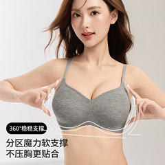 秋冬磨毛外扩漫画胸小胸显大内衣女无痕提拉软支撑收副乳文胸罩