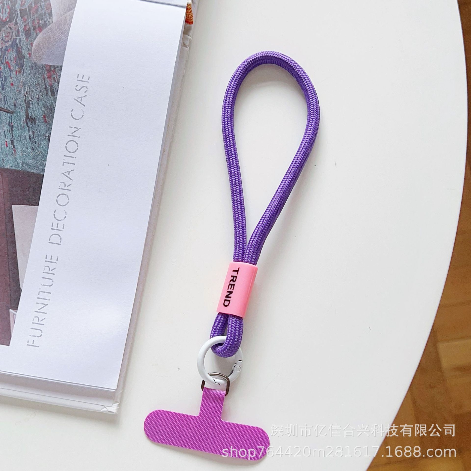 Corto ajustable hebilla de mano anti-pérdida junta de cuerdas de muñeca de poliéster simple de viaje al aire libre