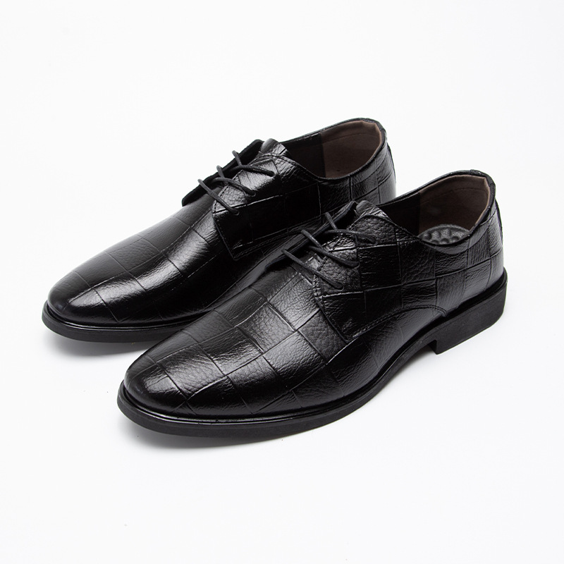 Primavera y otoño nuevos zapatos de cuero de los hombres de negocios casual zapatos de los hombres de tamaño extra grande para todos los hombres desgaste formal de dama de honor zapatos de cuero image 8