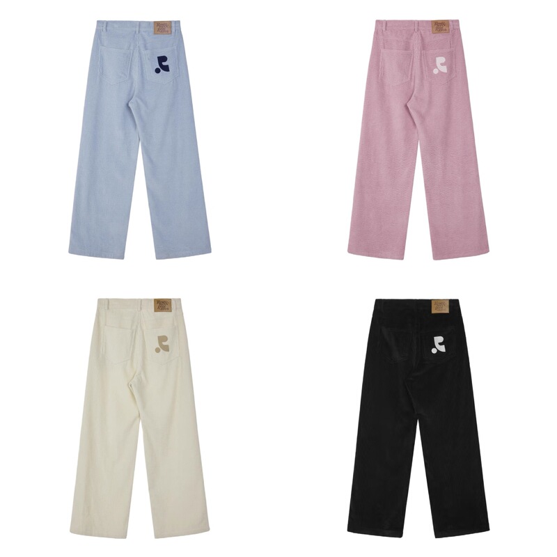 Cross-Border 25Ss Korean Niche Brand Rest&Recreation Autum Straight Embroidered Corduroy Pants Cross-Border 25Ss Korean Niche Brand Rest&Recreation Autum Straight Embroidered Corduroy Pants