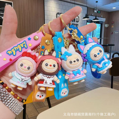 クリエイティブかわいいラブブ小さな羊ソフトプラスチック人形漫画ラブブキーホルダーカップルバッグペンダントギフト