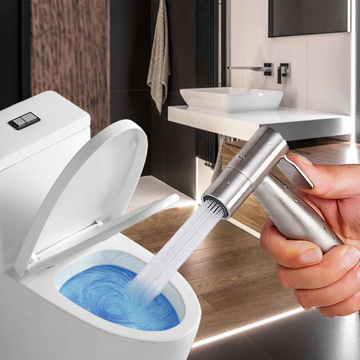 Stainless steel household toilet spray gun, faucet flushing device, nozzle, toilet flushing gun, toilet companion, high-pressure pressurization undefined
