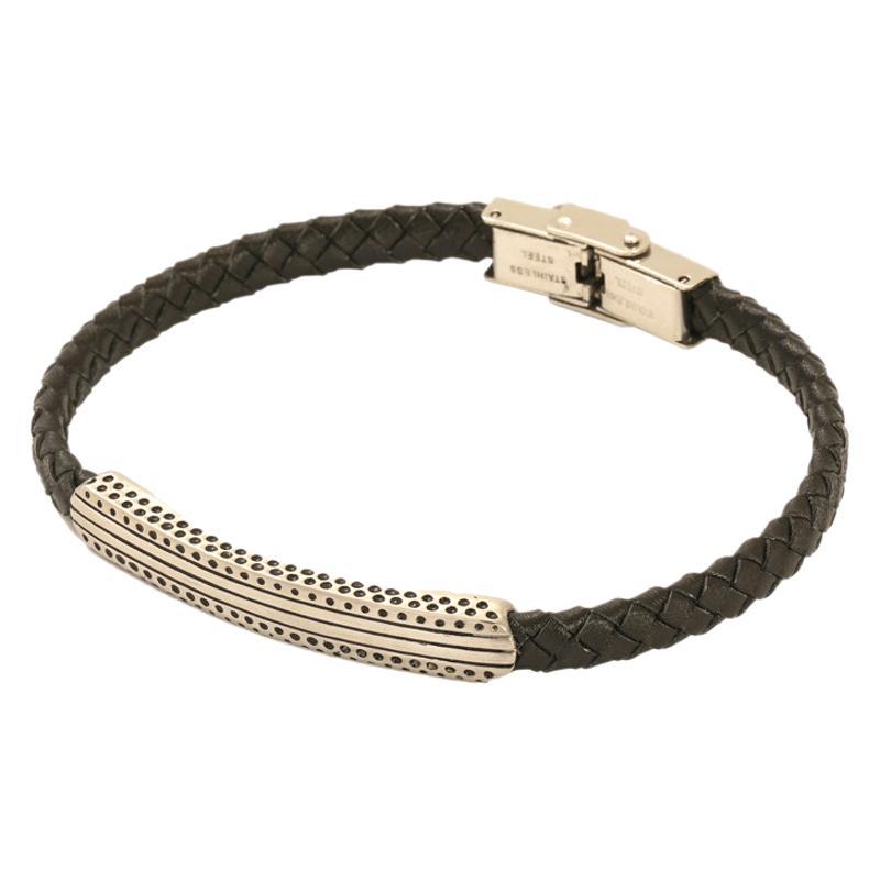 Cuerdas de cuero retro de moda texturas de alta calidad pulseras de estilo masculino y masculino pulseras personales cruz pulseras de acero de titanio al por mayor