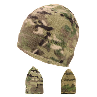 Autumn and Winter Tactical Fleece Hat Camouflage Outdoor Mountaineering Cold-proof Headgear Helmet Liner Windproof Riding Warm Hat