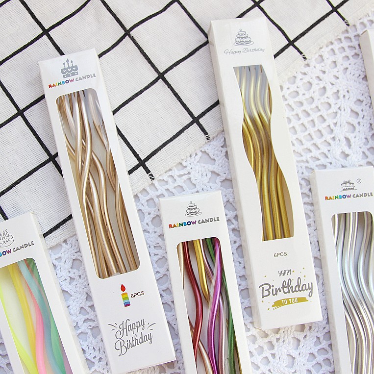 Celebridades de Internet decoración de pastel de cumpleaños vela curva hilo galvanizada de fiesta retro