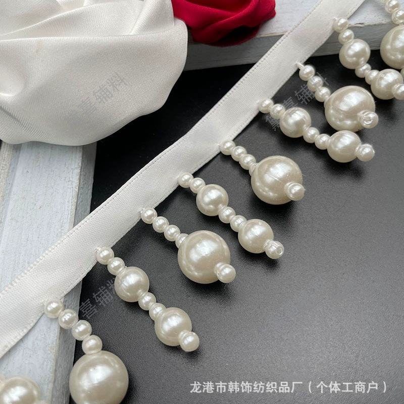 Heavy industry hanging beads pearl lace beads tassel clothes lace DIY hand-decorated mesh beads webbing auxiliary materials
