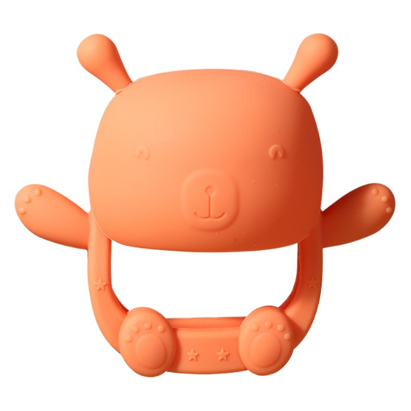 Anti-comer mano artefacto seta mordedor bebé mordedor juguete mordedor palo hervido silicona hogar anti-comer pulsera