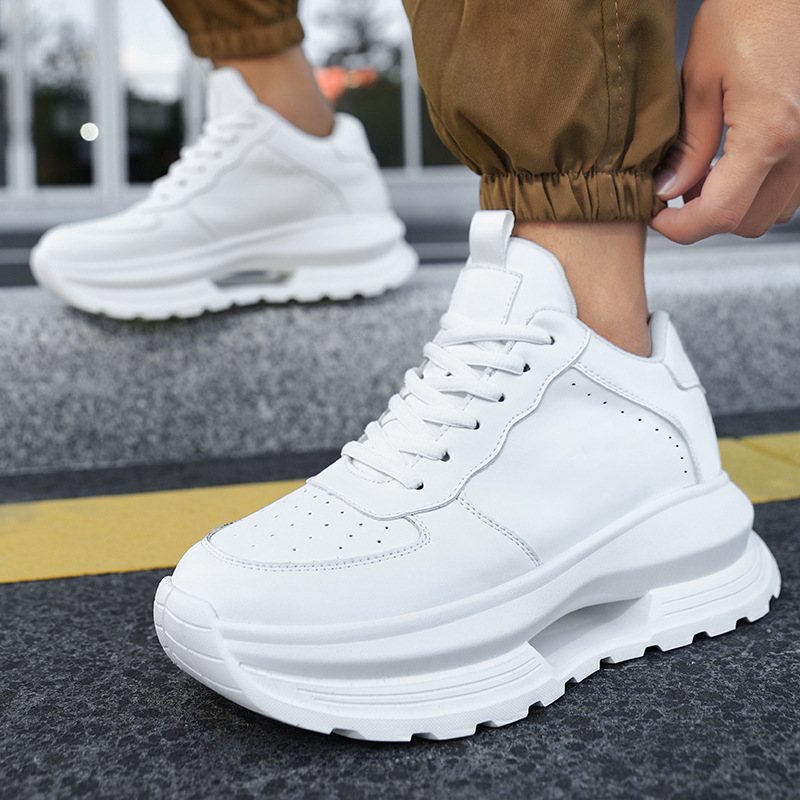 隐形内增高8CM男鞋春季软底运动男款休闲青年透气增高6cm小白鞋子