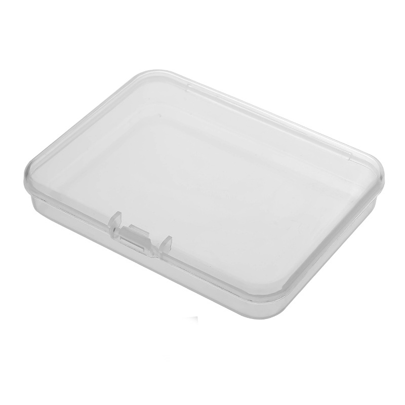 Amazon Flat Box Transparent Pp Rectangular Box Nail Art Jewelry Box Card Stationery Packaging Plastic Storage Box with Lid