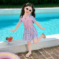 Детский купальник для девочек Melody Summer One-piece 2025, модная юбка, летний купальник для малышек