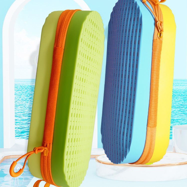Wear-Resistant Silicone Glasses Case, High-End Outdoor Swimming Glasses Storage Box, Portable Breathable Anti-Fall Swimming Glasses Case