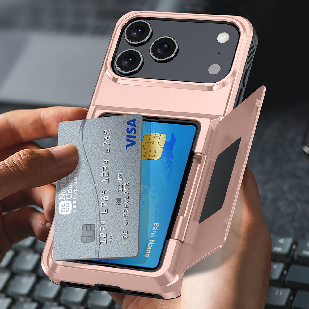 适用iPhone18ProMax手机壳 插卡翻盖可支架钱包苹果17/16硬保护套