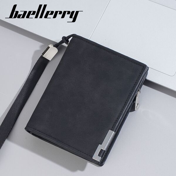 Short retro trend wallet with zipper