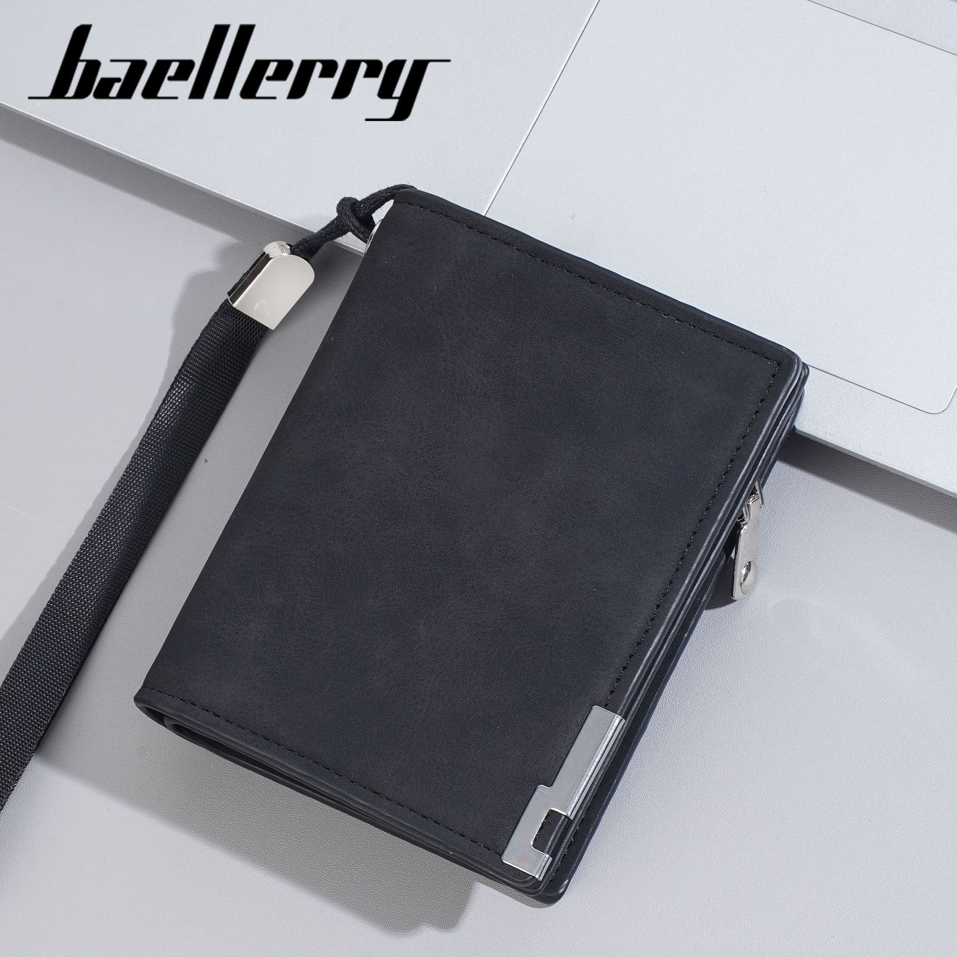 Short retro trend wallet with zipper