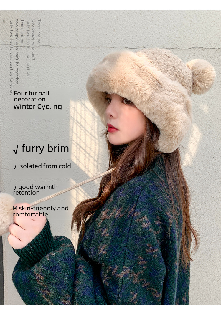 Dames wintermuts met pompon warme gebreide muts voor de herfst_voghion.com