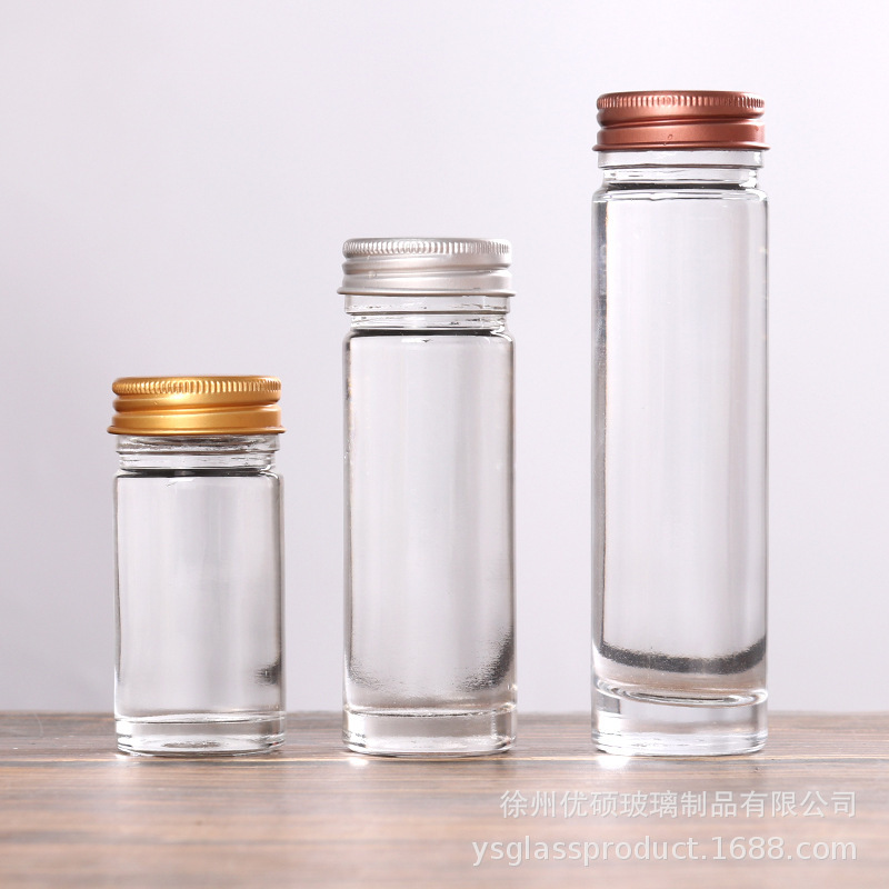厂家供应铝盖燕窝瓶直圆饮料瓶 铝盖即食燕窝瓶果酱瓶 细高玻璃瓶