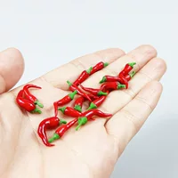 Кукольный домик, аксессуары для кукольного домика, глина ручной работы, искусственная мини-модель с красным перцем, миниатюрные аксессуары для игрушек для еды