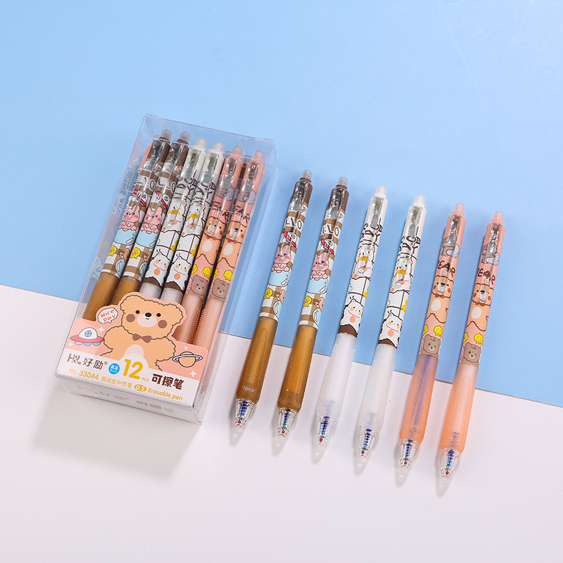 Haoli empuje de recarga borrable 0,5 M cristal azul Mo fácil de limpiar caliente borrable estudiante Mo le pluma de gel pluma a base de agua