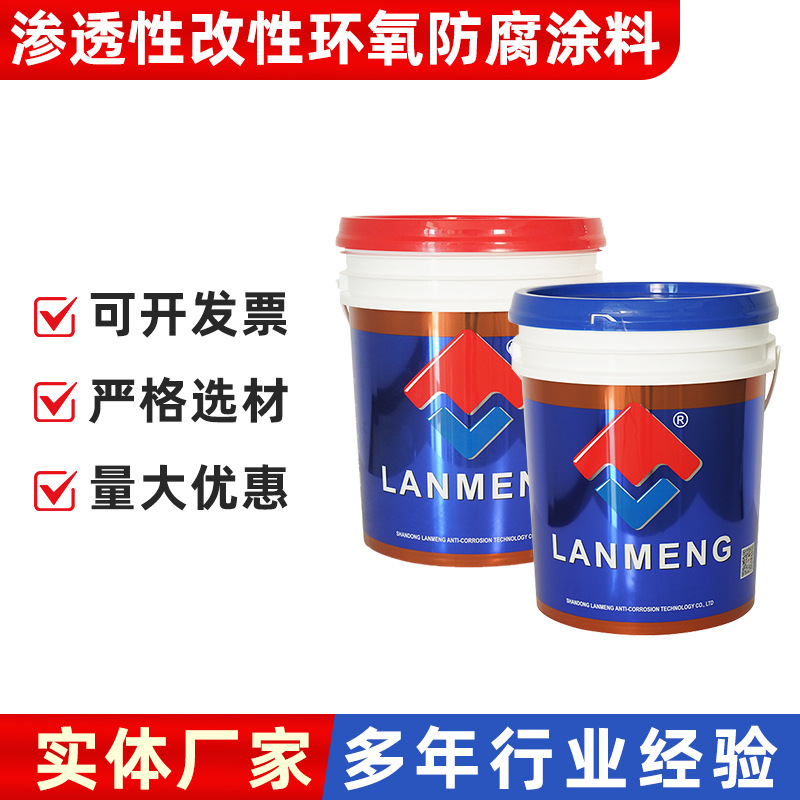 蓝盟厂家直供渗透性改性环氧防腐涂料建筑防腐防水材料蓄冰池防腐