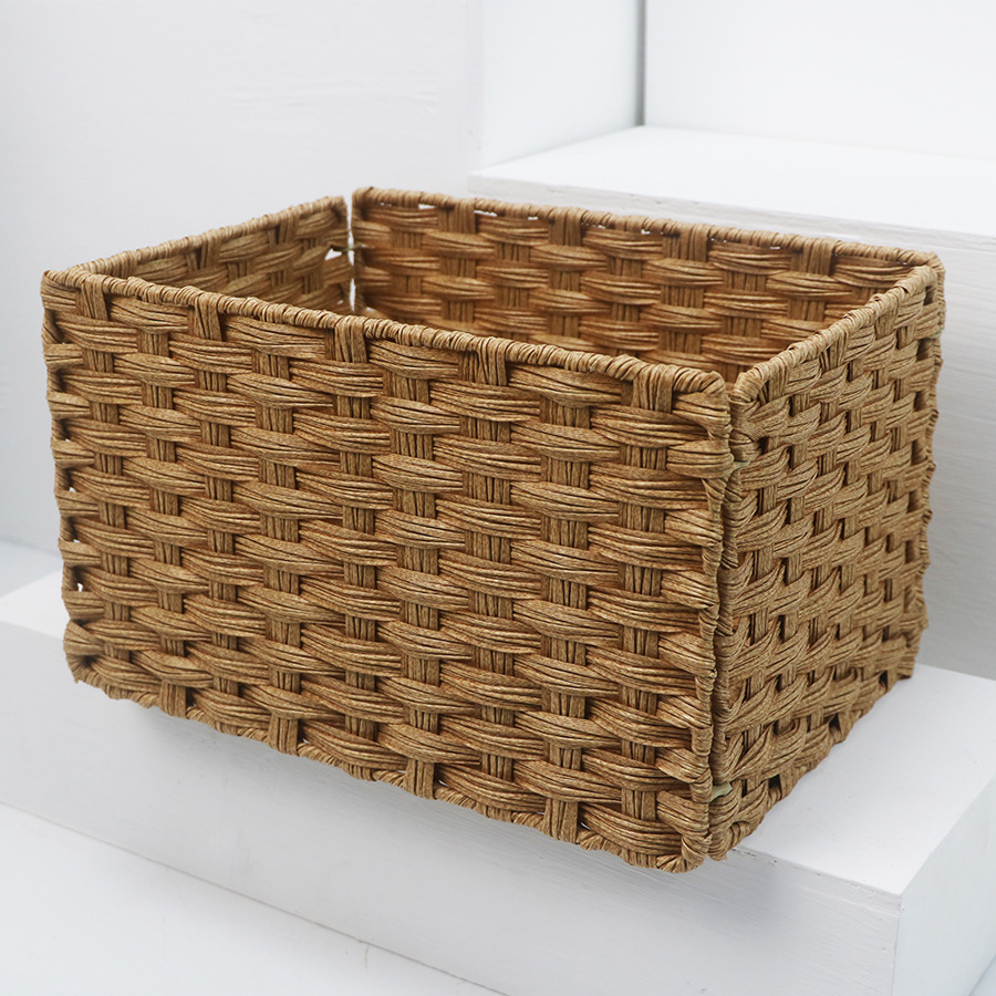 Cesta de almacenamiento de ratán creativa plegable simple ropa sucia ropa interior cesta de almacenamiento cuadrado juguete merienda cesta de almacenamiento