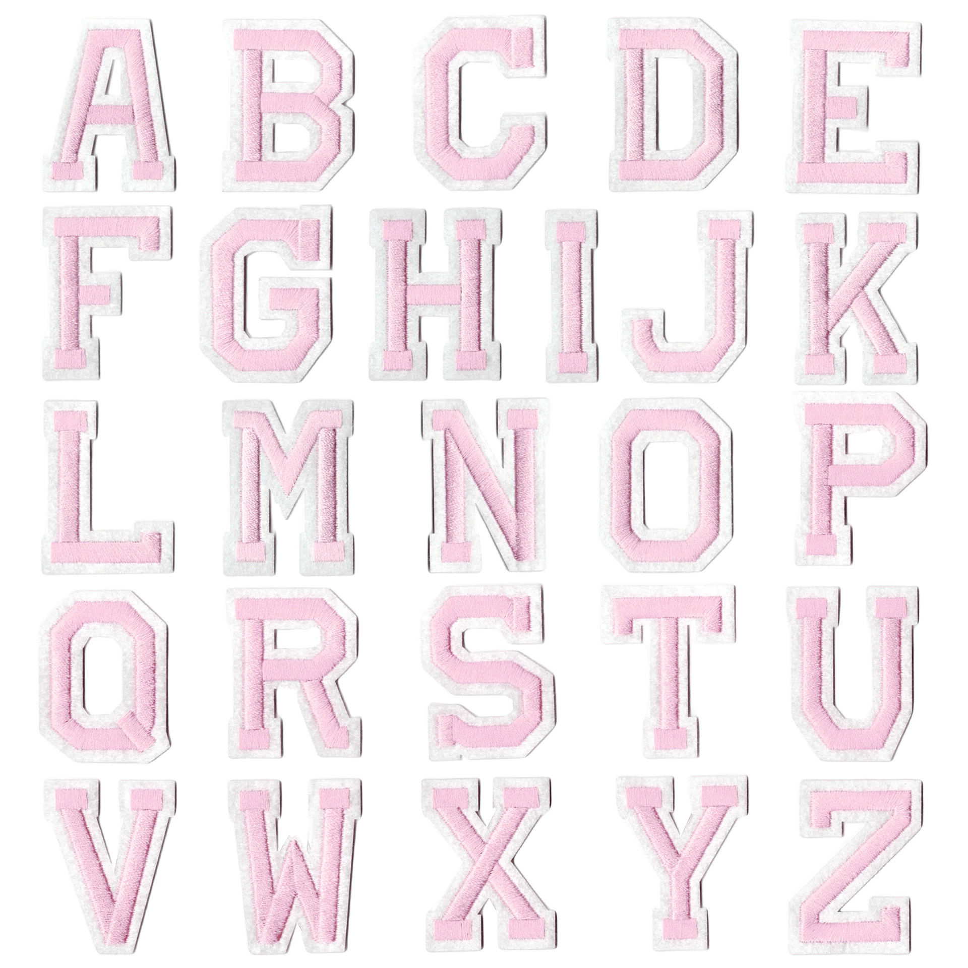[Переведено] Alphabet Embroidery Patches (Yongxin) 26-Letter Set, Iron-on Fabric Letters, Multi-Color Options