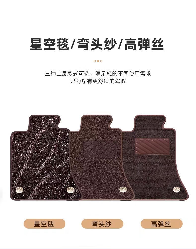 Starry sky carpet car floor mats, all-season replacement floor mats, car-specific silk loop floor mats, faux cashmere carpet mats
