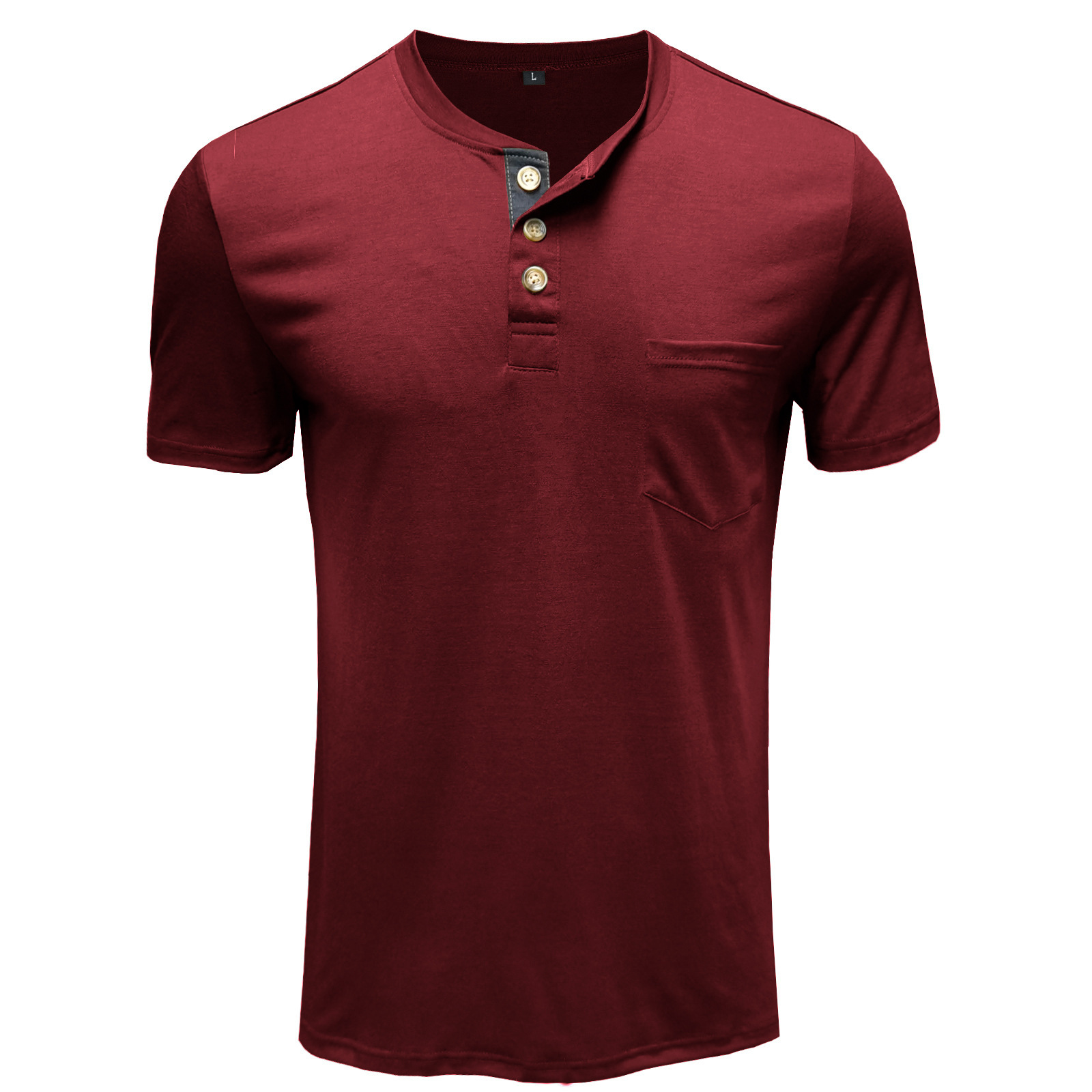 Camiseta táctica de manga corta con cuello redondo Henry para hombre de Amazon, camiseta polo clásica informal europea y americana para hombre