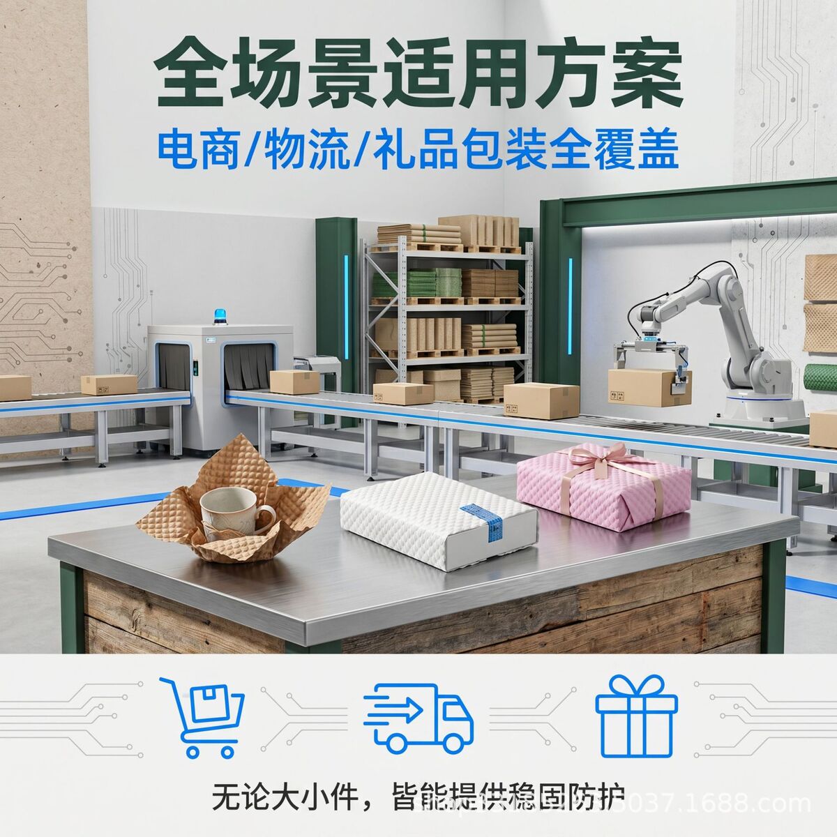 环保可回收包装材料展示图