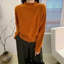 一件代发直播爆款2025冬季新款时尚气质百搭减龄不规则洋气针织衫