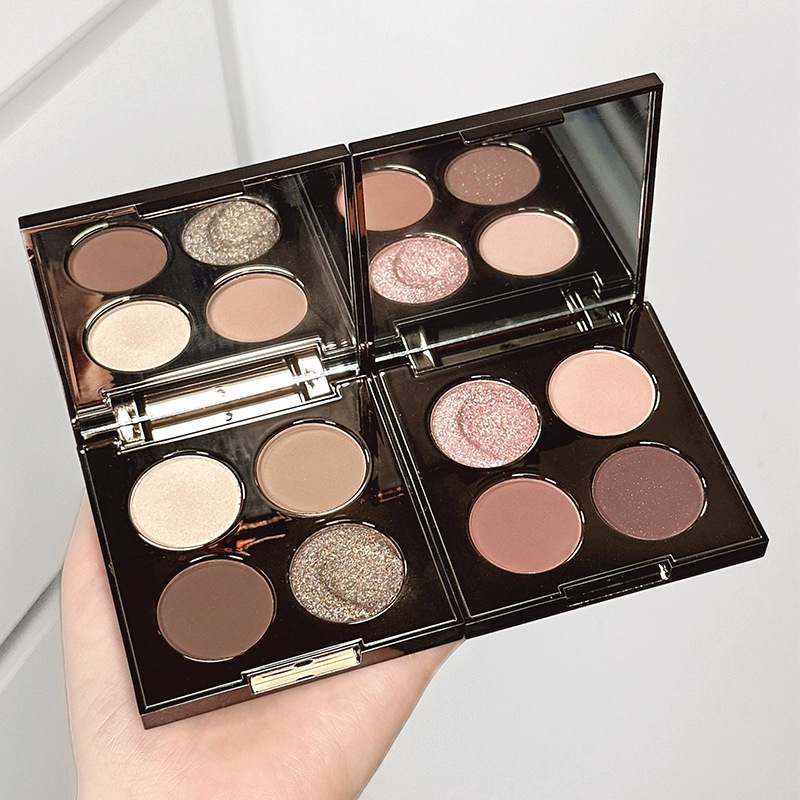 Magic Colors New Four-Color Eyeshadow Palette Earthy Matte Pearlescent Lazy Beginner-Friendly Tiktok Peach Blossom Makeup Eyeshadow