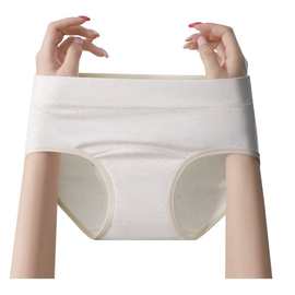女士内裤100%纯棉抑菌裆无痕中腰全棉女生薄款新疆棉透气三角短裤