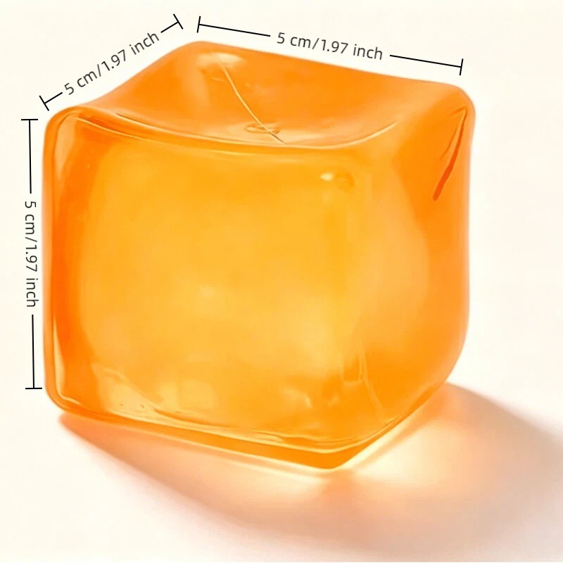 5cm solid color ice cube-orange