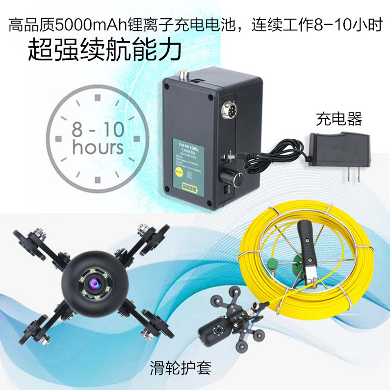 Pipe line endoscope dual lens waterproof industrial sewer camera HD pipe camera detector