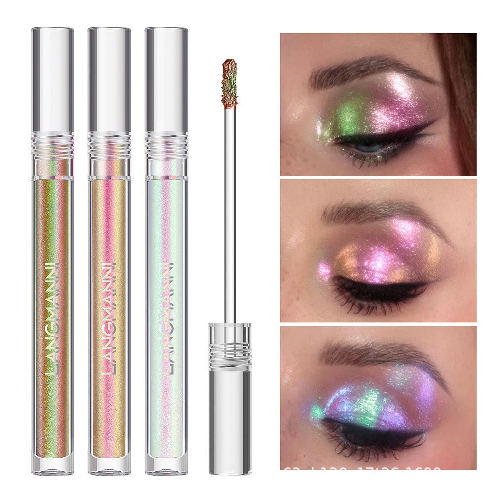 Кросс-border посвященный LANGMANINI Discus Dragon Dragon Eye Shadow Three -цвет Diamond Сияющая тени для век Светлая одинарная одинарная ветка