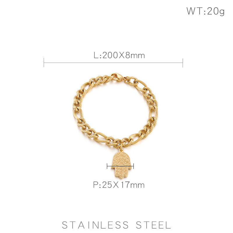 Fashion Geometric Titanium Steel 18K Gold Plated No Inlaid Bracelets In Bulk display picture 15