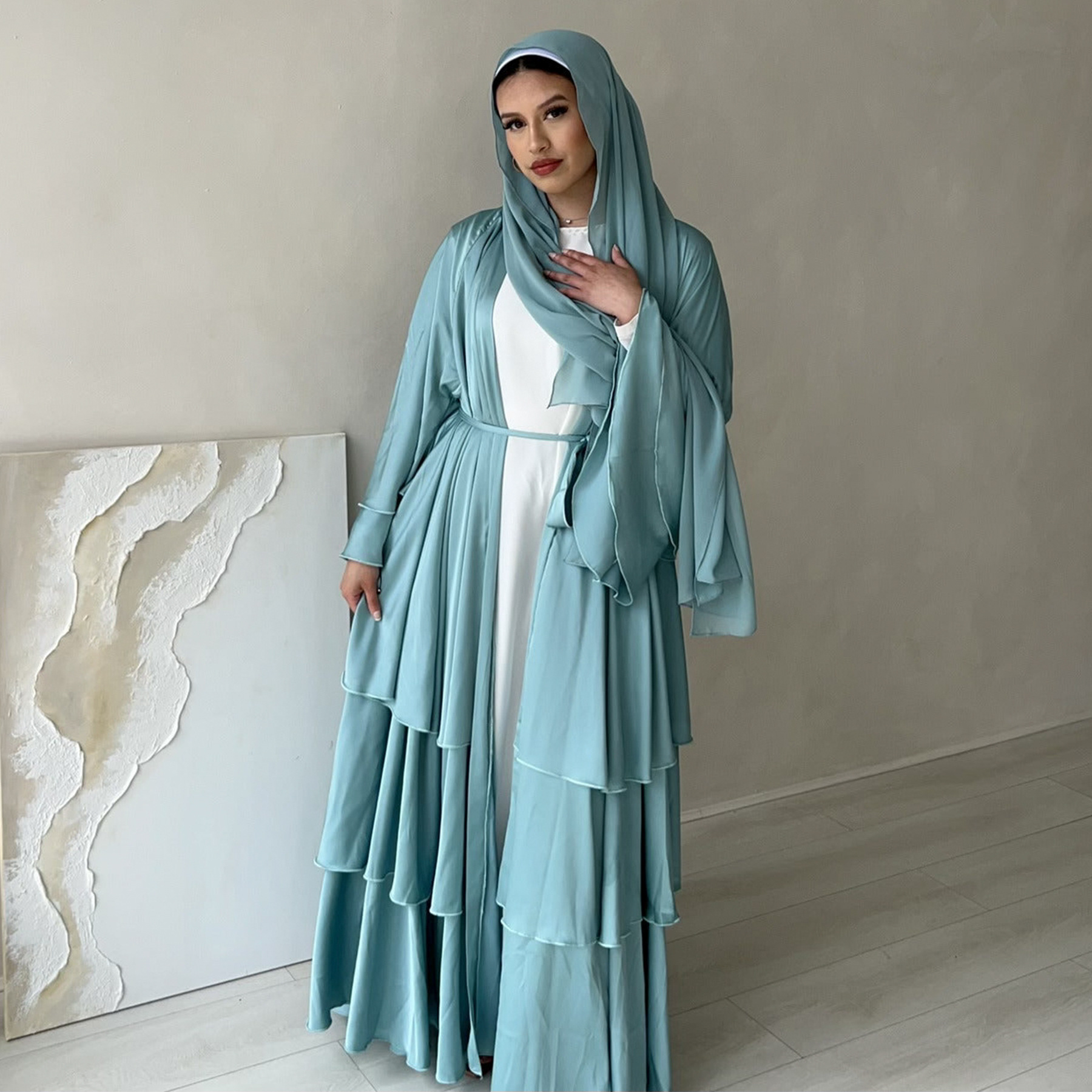 Loriya2024 Middle East Turkey Dubai Exquisite Elegant Cardigan Robe LR706_ecoleips.com