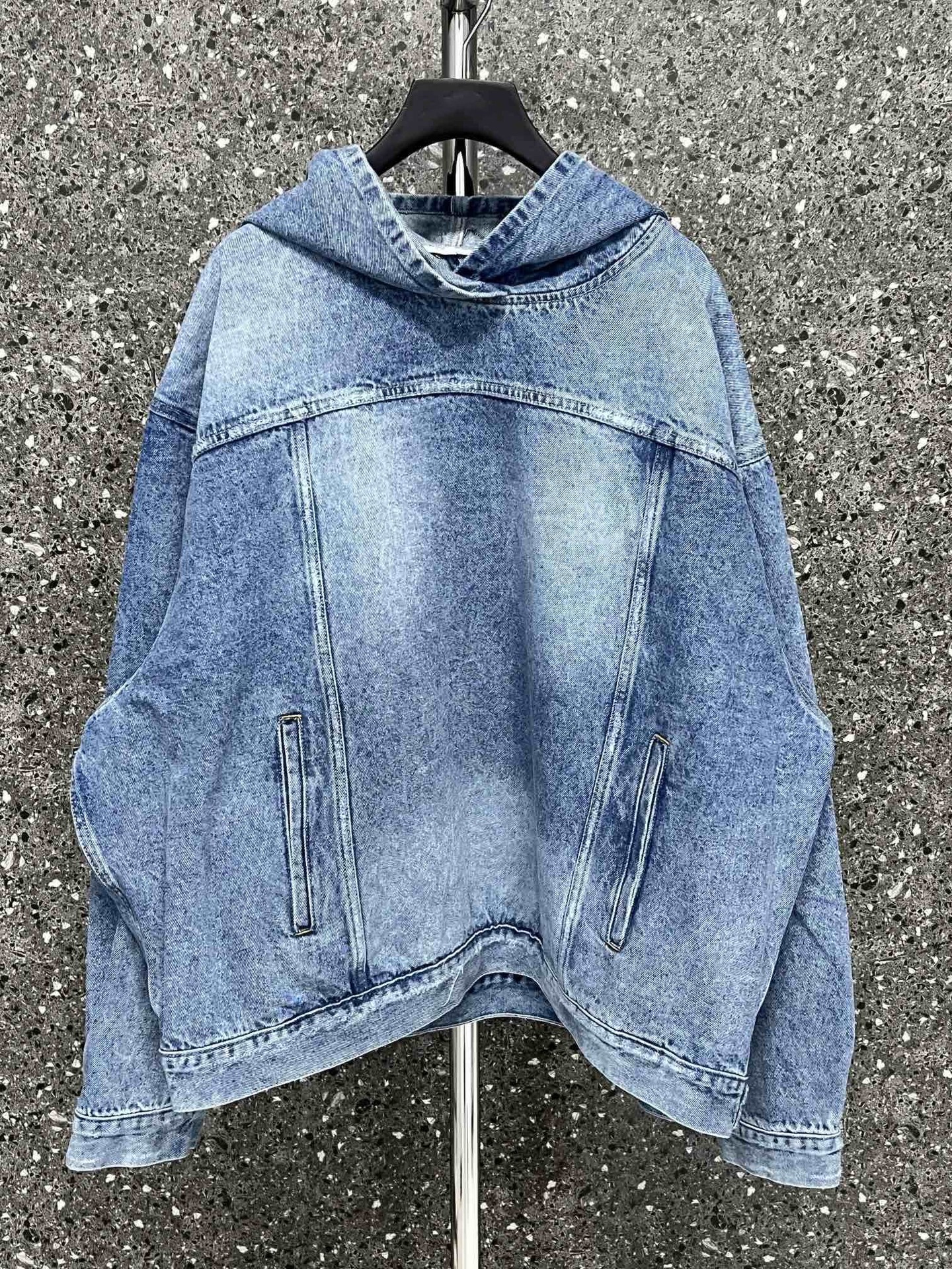 High version B family hooded denim jacke...