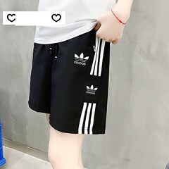 クローバーカジュアルスポーツショーツ、男性と女性用、3本のストライプの新しい夏の5点パンツ、快適なランニングパンツ